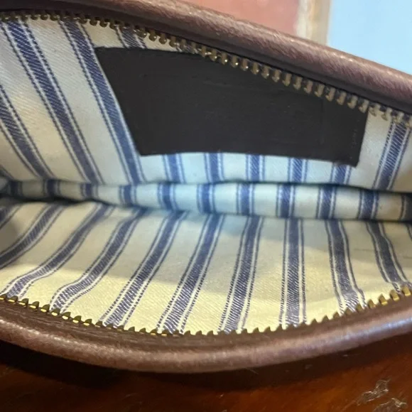 Vintage Coach Chunky Pouch Case Cosmetic Bag Brown Zip USA W/tag & Creed - Picture 13 of 16